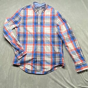 Tommy Hilfiger Custom Fit Plaid Button Down Shirt Men's‎ S/P Blue Red White